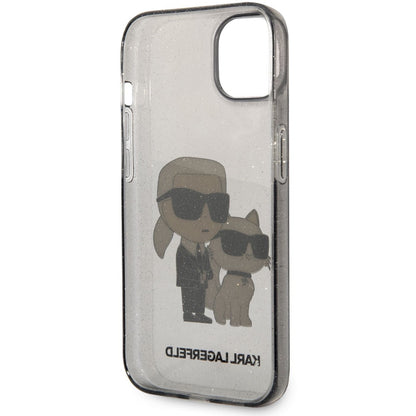 Fodral för Apple iPhone 14 Plus, Karl Lagerfeld, IML Glitter Karl and Choupette NFT, Svart