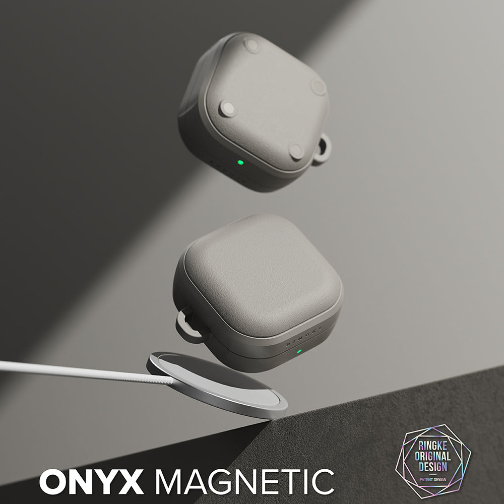 Ringke Onyx Magnetic fodral för Samsung Galaxy Buds4 / Buds4 Pro, Grå
