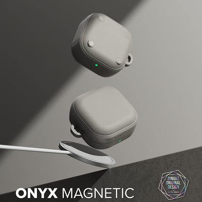 Ringke Onyx Magnetic fodral för Samsung Galaxy Buds4 / Buds4 Pro, Grå