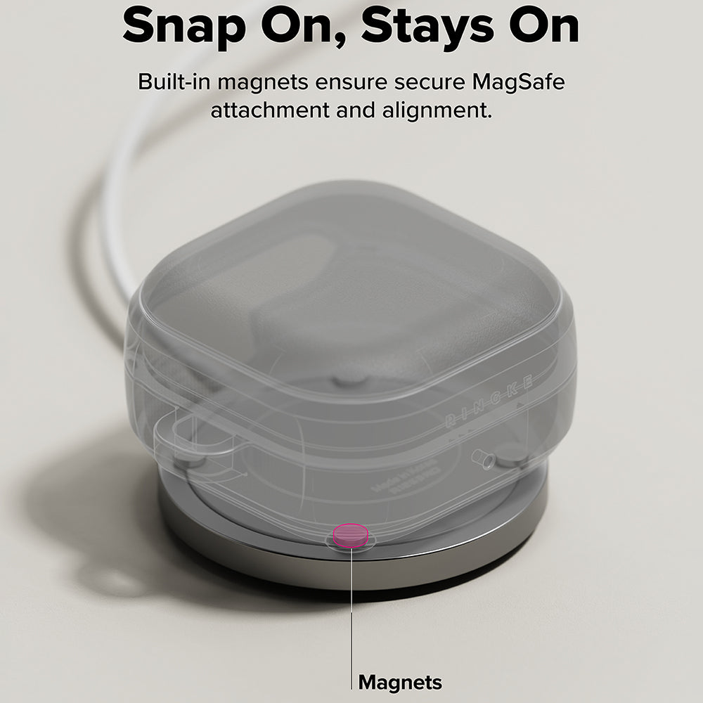 Ringke Onyx Magnetic fodral för Samsung Galaxy Buds4 / Buds4 Pro, Grå