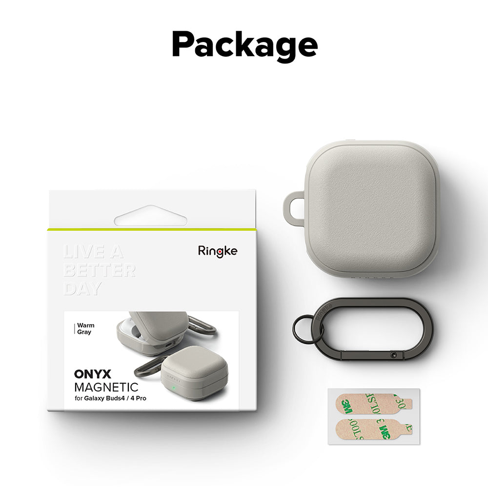 Ringke Onyx Magnetic fodral för Samsung Galaxy Buds4 / Buds4 Pro, Grå