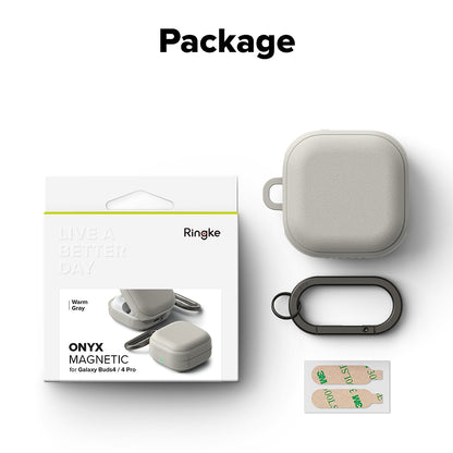 Ringke Onyx Magnetic fodral för Samsung Galaxy Buds4 / Buds4 Pro, Grå