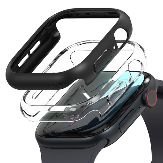 Ringke Slim-fodral för Apple Watch Series 10 / 11 42mm, Set om 2 stycken, Matt svart / Transparent