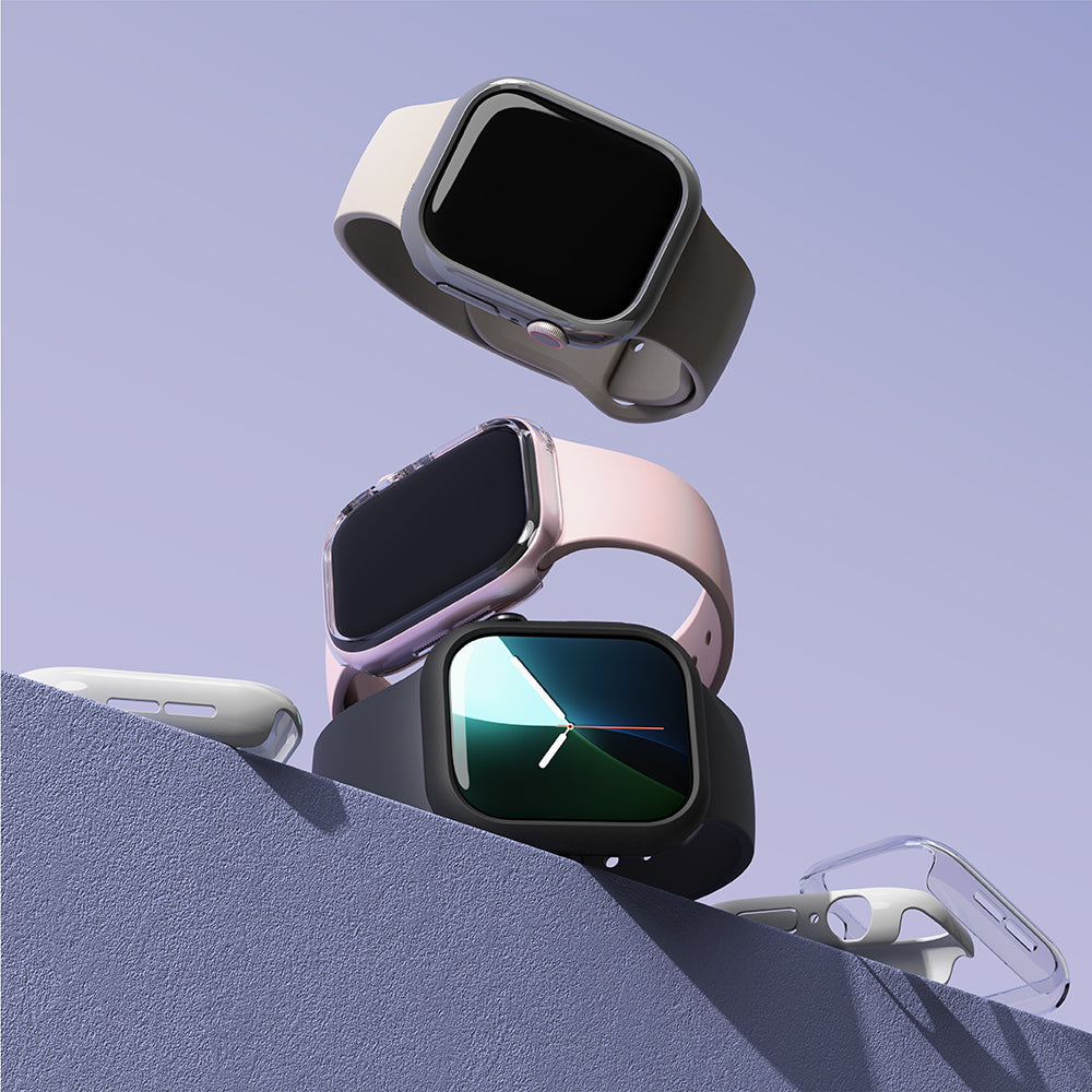 Ringke Slim-fodral för Apple Watch Series 10 / 11 42mm, Set om 2 stycken, Matt svart / Transparent