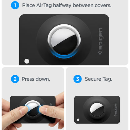 Spigen Air Fit 2-fodral för Apple AirTag, Set om 2 stycken, Svart ACS11199