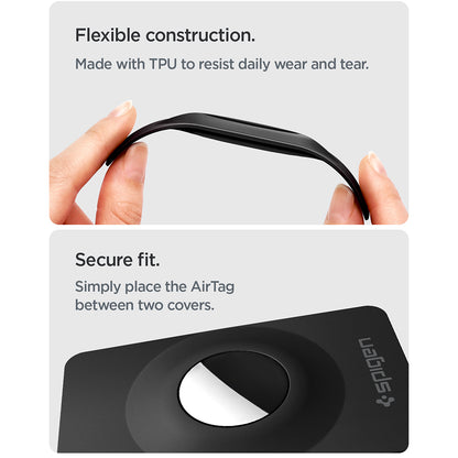 Spigen Air Fit 2-fodral för Apple AirTag, Set om 2 stycken, Svart ACS11199