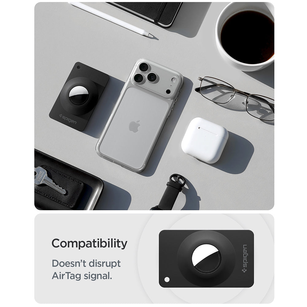 Spigen Air Fit 2-fodral för Apple AirTag, Set om 2 stycken, Svart ACS11199