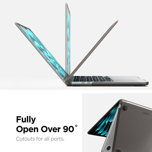 Spigen Airskin-fodral för Apple MacBook Air 13 tum (2026) / (2025) / (2024) / (2022), Svart Satin ACS11531