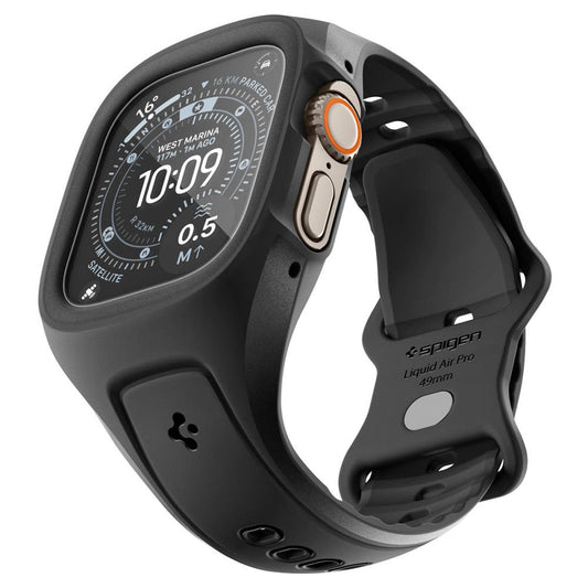 Spigen Liquid Air Pro-fodral med skärmskydd för Apple Watch Ultra Series, matt svart ACS11416