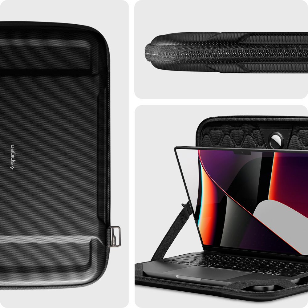 Spigen Rugged Armor-fodral för bärbar dator 13 tum - 14 tum, svart AFA04270