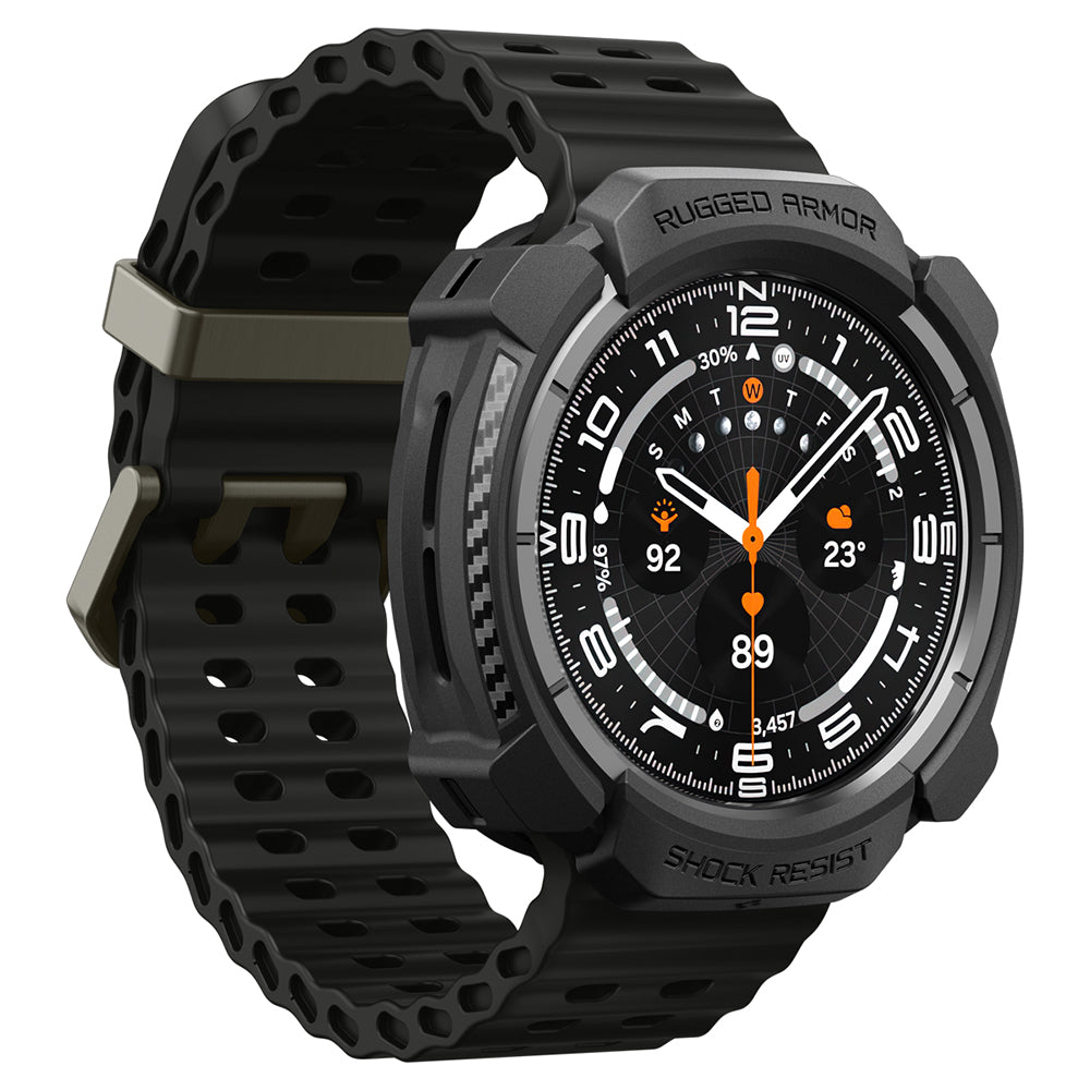 Spigen Rugged Armor-fodral för Samsung Galaxy Watch Ultra2, Matt svart ACS11611