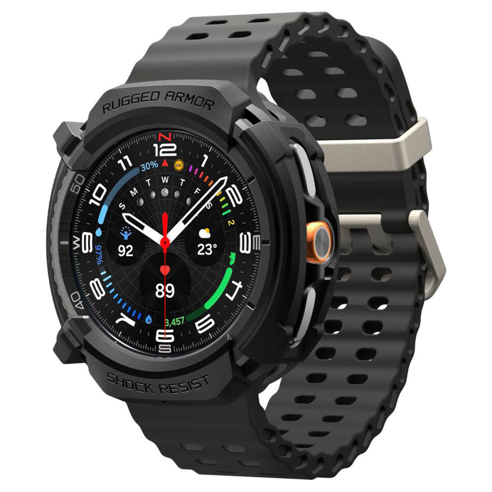 Spigen Rugged Armor skal för Samsung Galaxy Watch8 Classic, Mattsvart ACS10012
