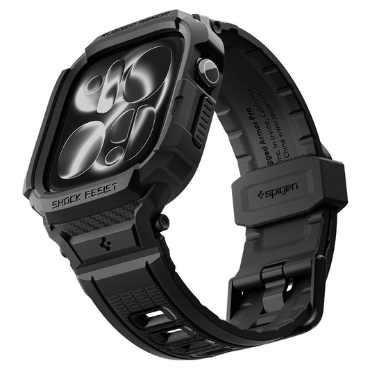 Spigen Rugged Armor Pro-fodral för Apple Watch Series 12 46mm, Matt svart ACS11894