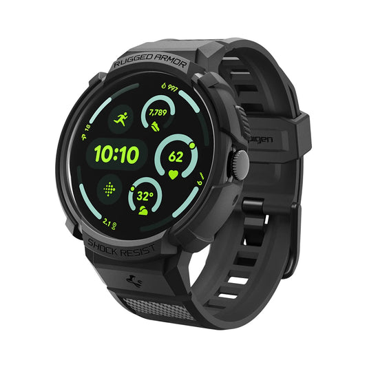 Spigen Rugged Armor Pro-fodral för Google Pixel Watch 41mm-serien, svart ACS09484