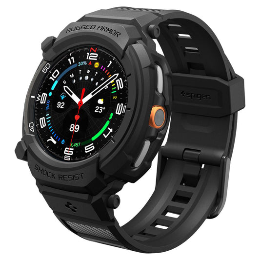 Spigen Rugged Armor Pro skal för Samsung Galaxy Watch8 Classic, Mattsvart ACS10013