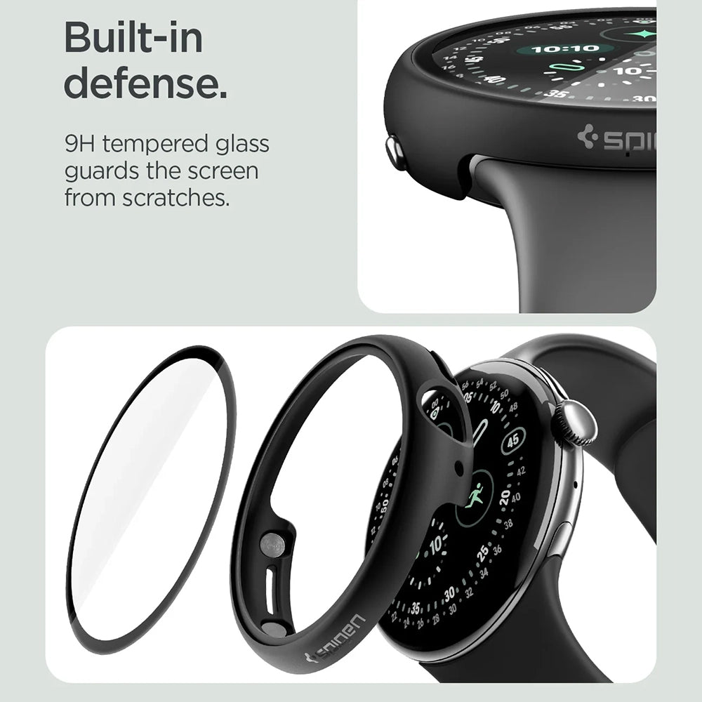 Spigen Thin Fit 360-fodral för Google Pixel Watch 45mm-serien, svart ACS11746