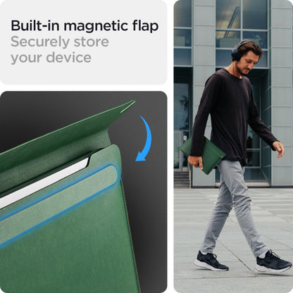 Spigen Valentinus fodral för Laptop 15 tum - 16 tum, Grön
