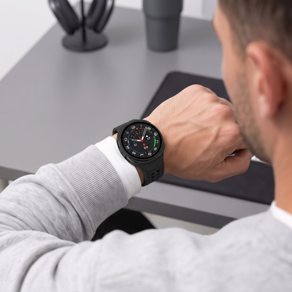 Tech-Protect Defense-fodral för Samsung Galaxy Watch9 / Watch8 40mm, Set om 2 stycken, Svart / Transparent