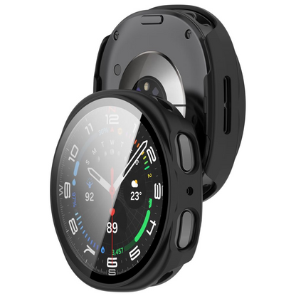 Tech-Protect Defense-fodral för Samsung Galaxy Watch 9 / Watch8 44mm, Set om 2 stycken, Svart / Transparent