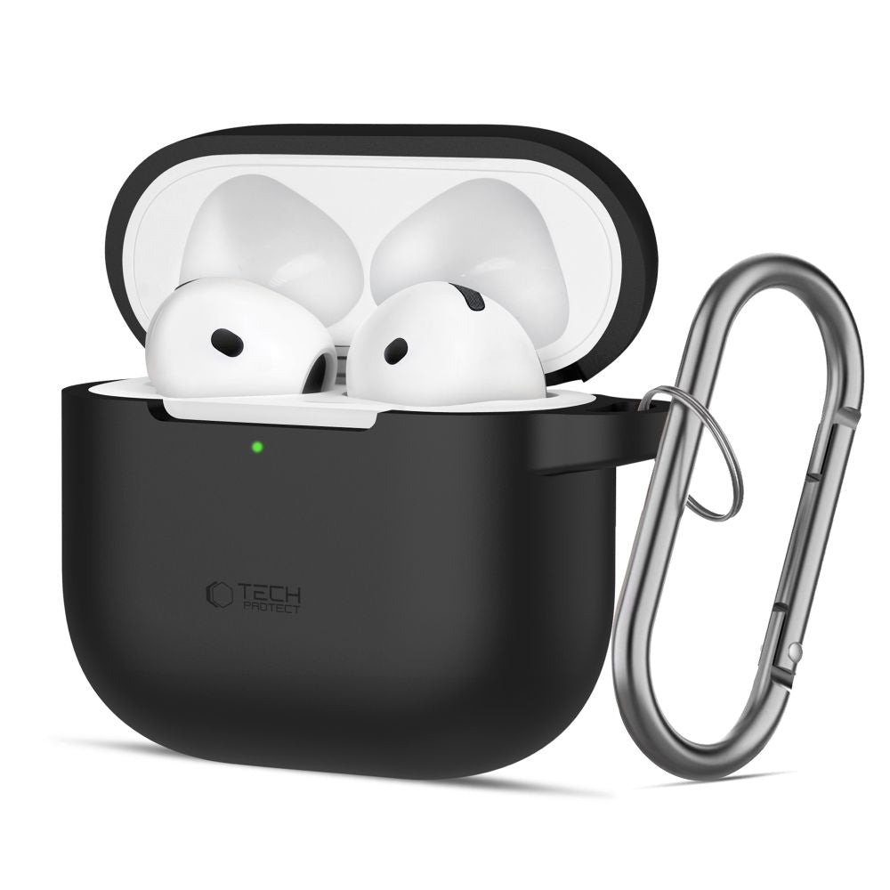 Tech-Protect Silicone Hook fodral för Apple AirPods 4, Svart