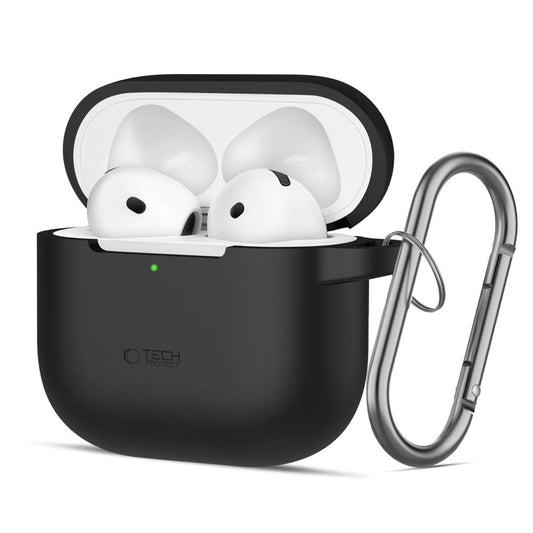 Tech-Protect Silicone Hook fodral för Apple AirPods 4, Svart