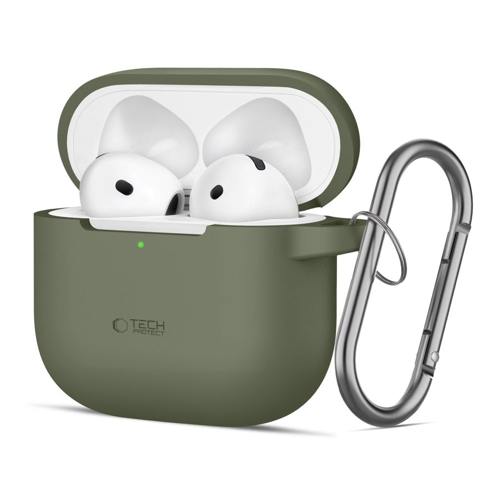 Tech-Protect Silicone Hook fodral för Apple AirPods 4, Grön