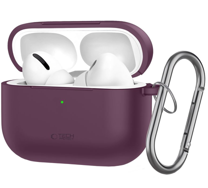 Tech-Protect Silicone Hook-fodral för Apple AirPods Pro 3, vinrött