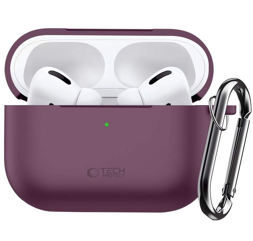 Tech-Protect Silicone Hook-fodral för Apple AirPods Pro 3, vinrött