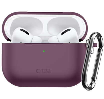 Tech-Protect Silicone Hook-fodral för Apple AirPods Pro 3, vinrött