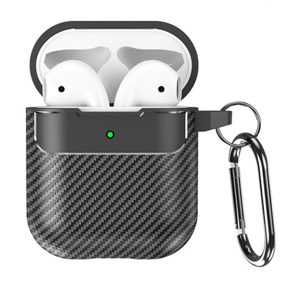 Techsuit CarbonFiber-fodral för Apple AirPods Gen 2 / Gen 1, Svart