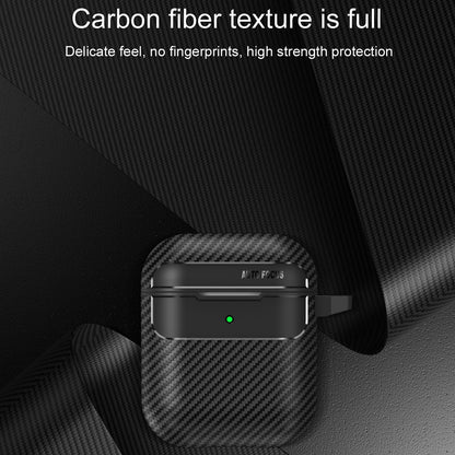 Techsuit CarbonFiber-fodral för Apple AirPods Gen 2 / Gen 1, Svart