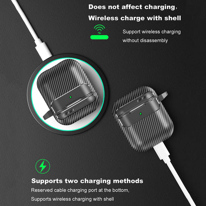 Techsuit CarbonFiber-fodral för Apple AirPods Gen 2 / Gen 1, Svart