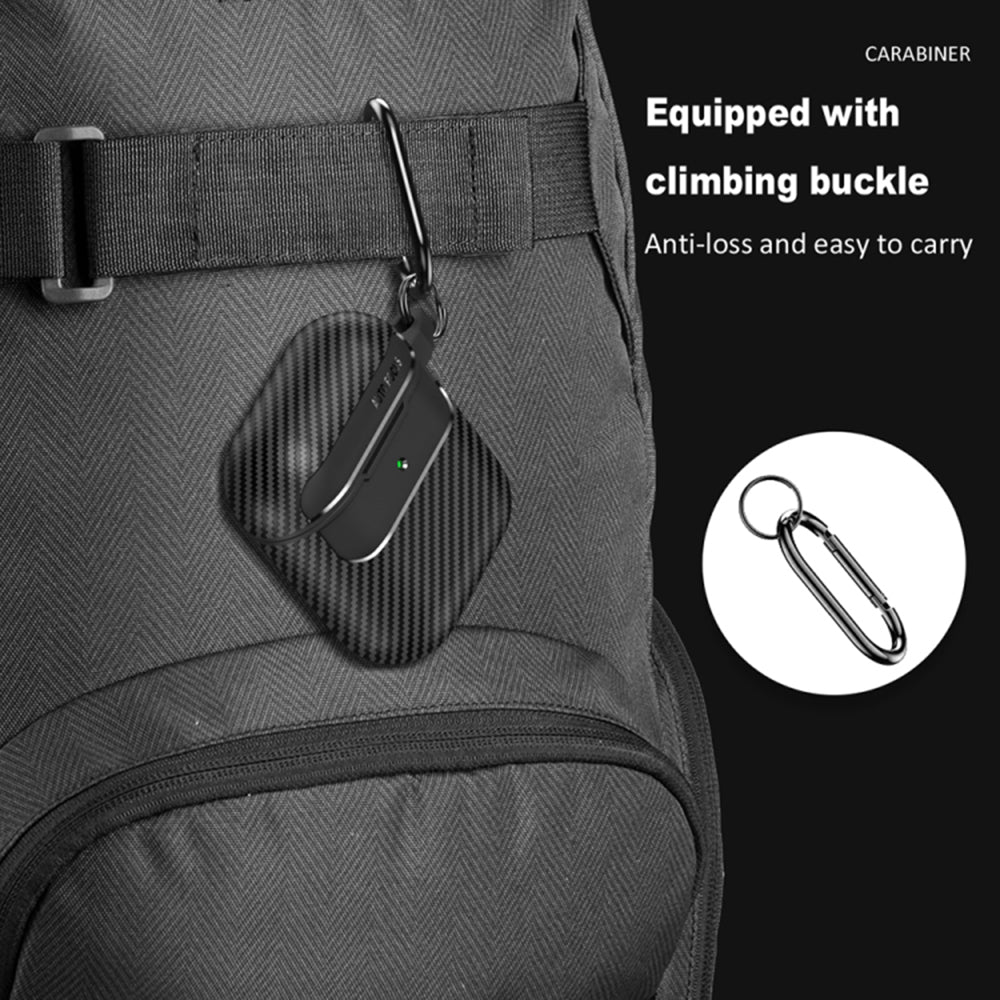 Techsuit CarbonFiber-fodral för Apple AirPods Gen 2 / Gen 1, Svart