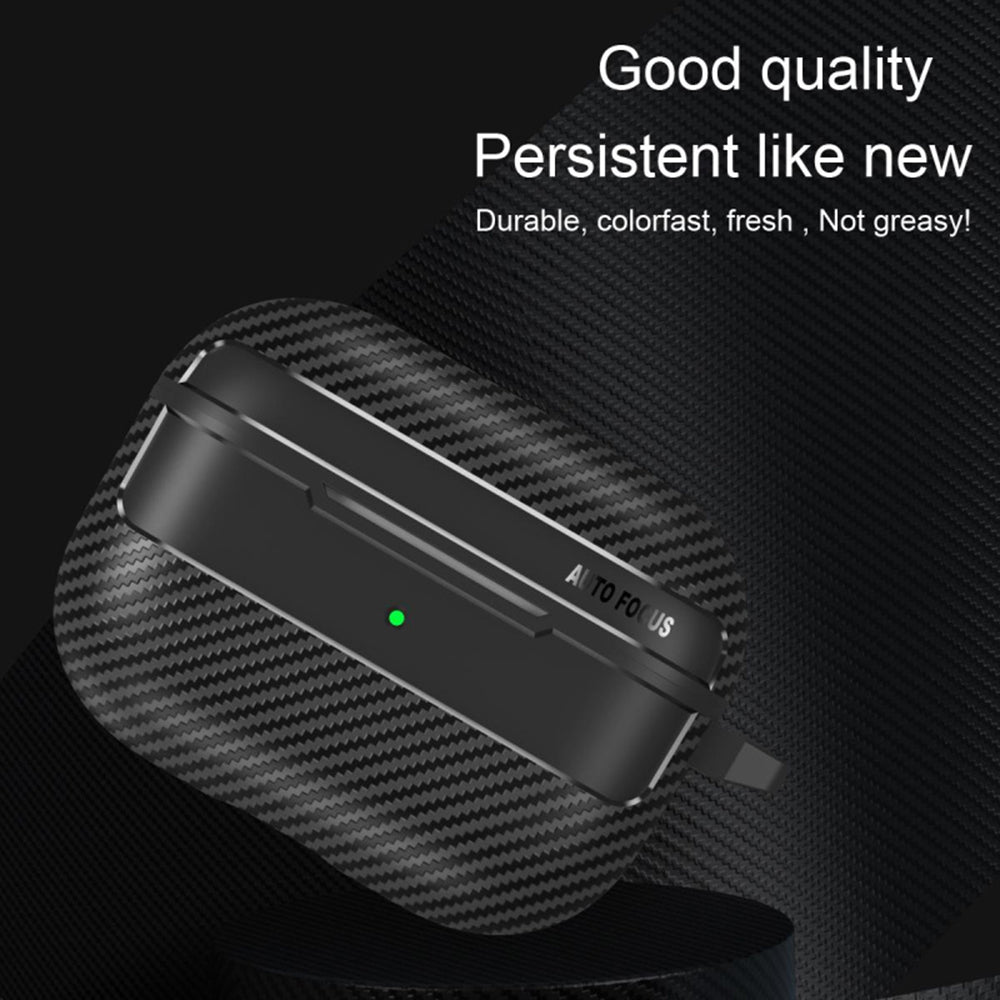 Techsuit CarbonFiber fodral för Apple AirPods Pro 3, Svart