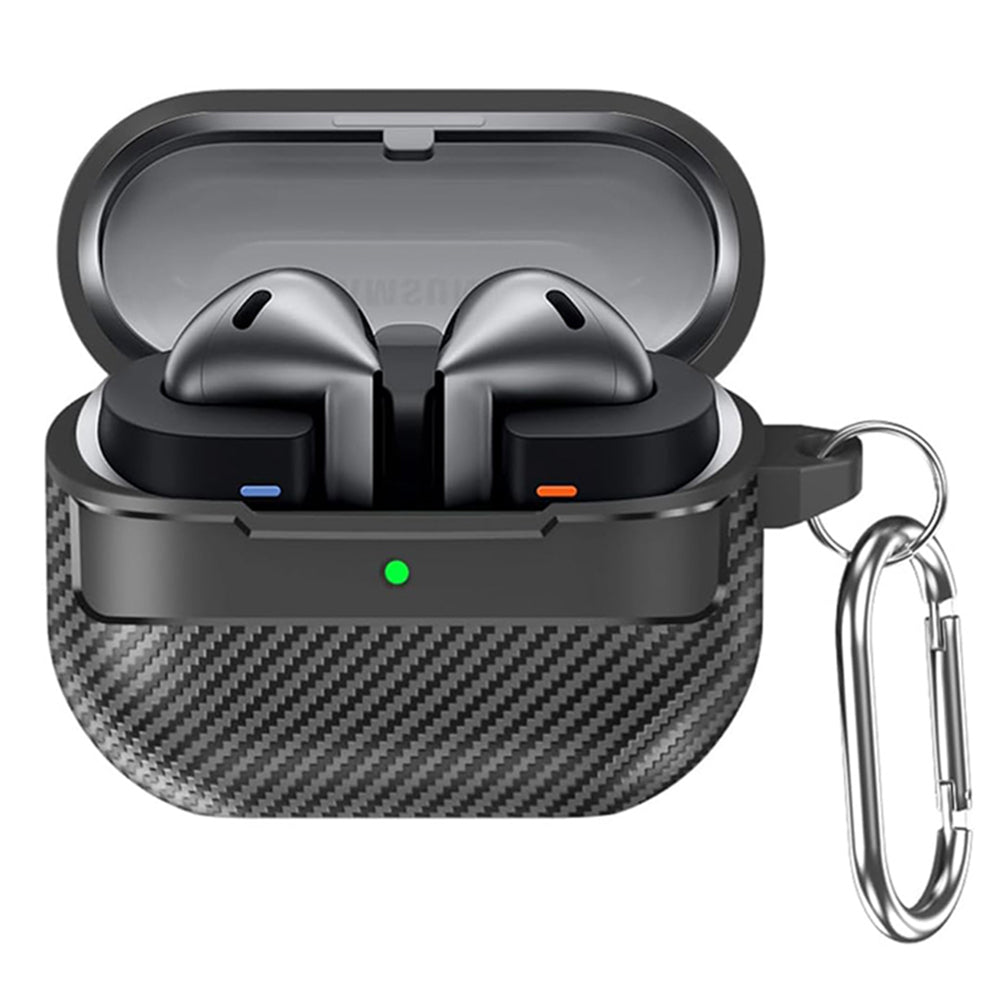 Techsuit CarbonFiber-fodral för Samsung Galaxy Buds3 FE / Buds3 Pro / Buds3, Svart