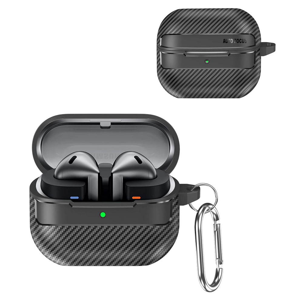 Techsuit CarbonFiber-fodral för Samsung Galaxy Buds3 FE / Buds3 Pro / Buds3, Svart