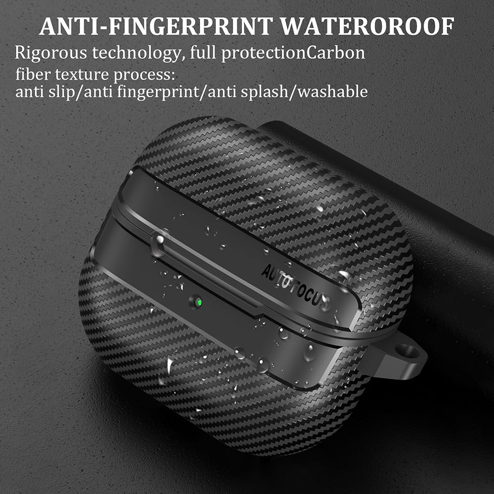 Techsuit CarbonFiber-fodral för Samsung Galaxy Buds3 FE / Buds3 Pro / Buds3, Svart