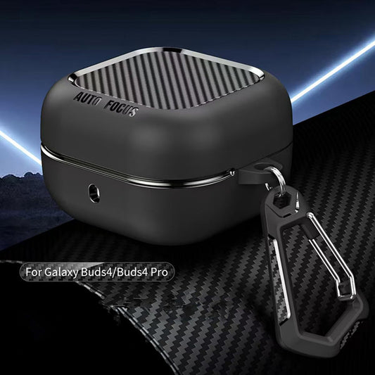 Techsuit CarbonFiber-fodral för Samsung Galaxy Buds4 / Buds4 Pro, svart