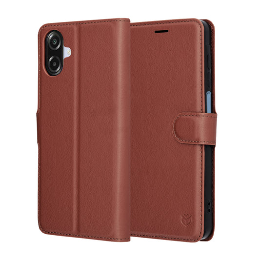 Fodral för Samsung Galaxy A07 4G A075, Techsuit, Leather Folio, Brun