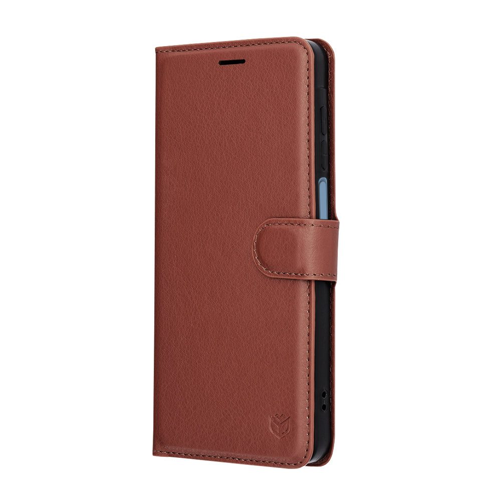Fodral för Samsung Galaxy A07 4G A075, Techsuit, Leather Folio, Brun