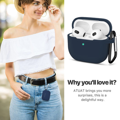 Techsuit silikonfodral för Apple AirPods 3, marinblå
