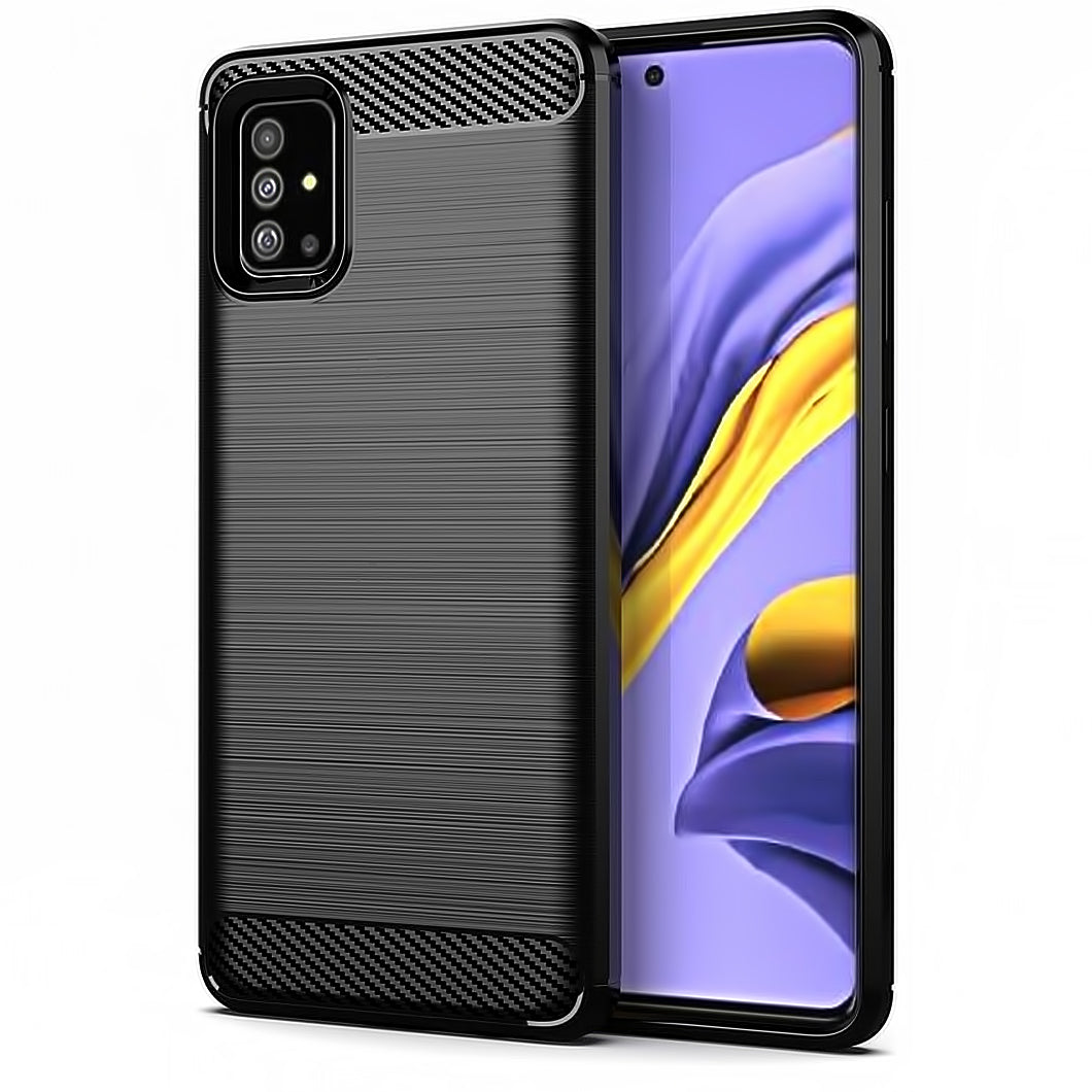 Fodral för Samsung Galaxy A51 5G A516, Kolfiber, Svart