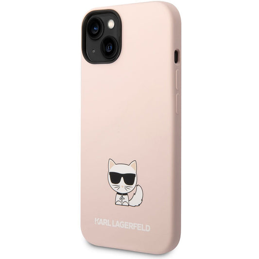 Skyddsfodral för Apple iPhone 14 Plus, Karl Lagerfeld, Silicone Body Choupette, Rosa