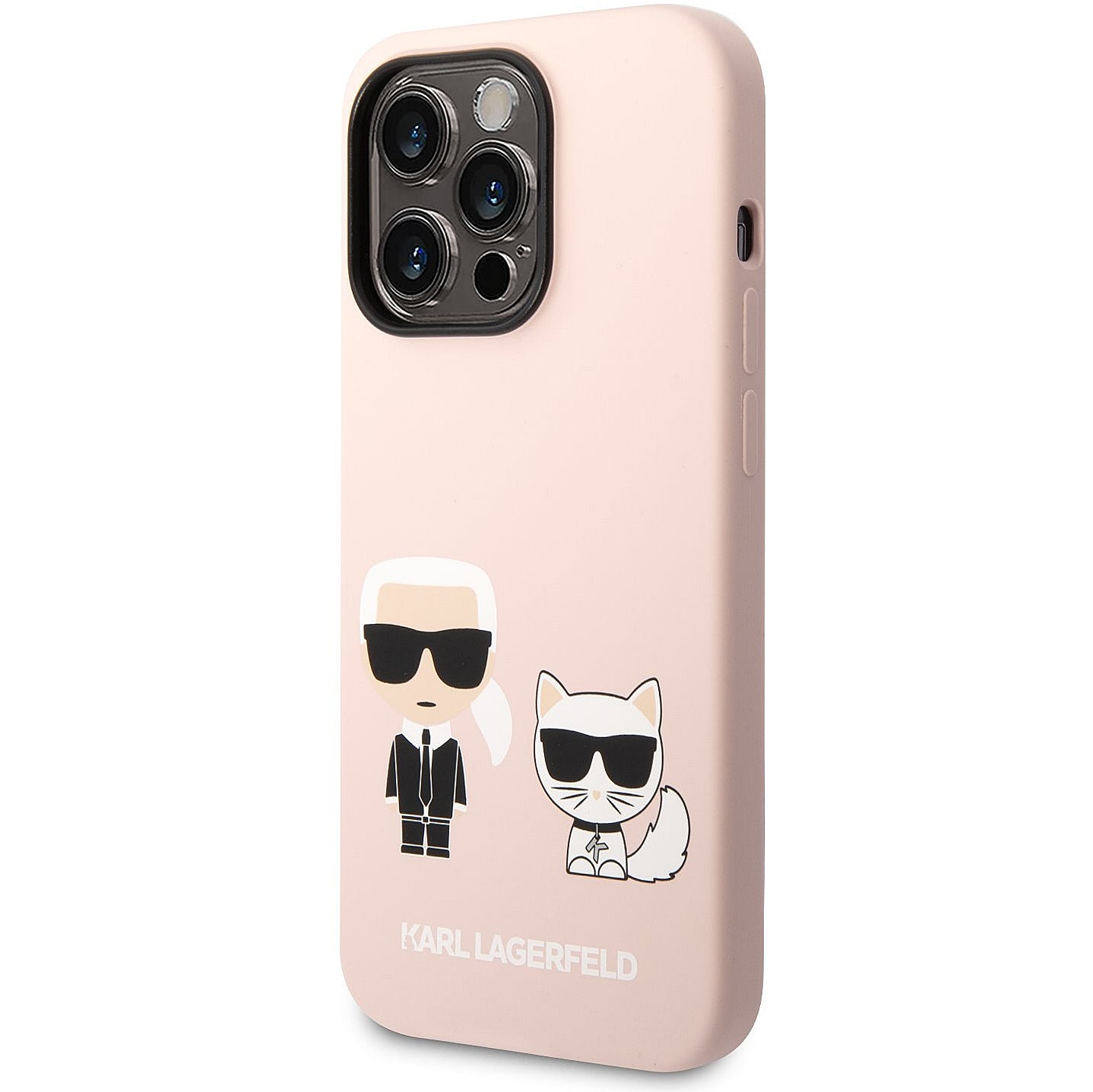 MagSafe-skal för Apple iPhone 14 Pro Max, Karl Lagerfeld, Silicone Body Karl & Choupette, Rosa