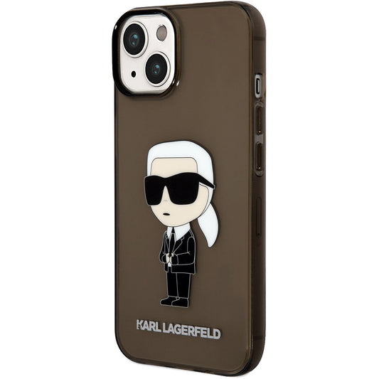 TPU-skal Karl Lagerfeld IML för Apple iPhone 14 Plus, Ikonik NFT, Svart Transparent KLHCP14MHNIKTCK
