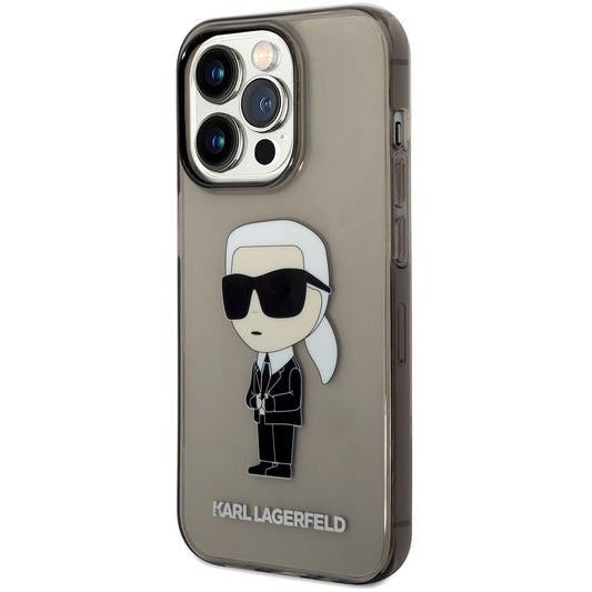 Skyddsfodral för Apple iPhone 14 Pro Max, Karl Lagerfeld, IML Ikonik NFT, Svart