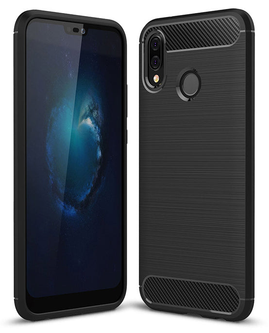 Fodral för Huawei P20 Lite, OEM, Kolfiber, Svart