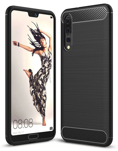 Fodral för Huawei P20 Pro, OEM, Kolfiber, Svart