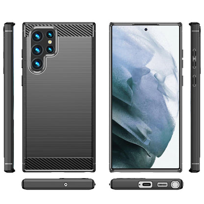 Fodral för Samsung Galaxy S22 Ultra 5G S908, OEM, Kolfiber, Svart