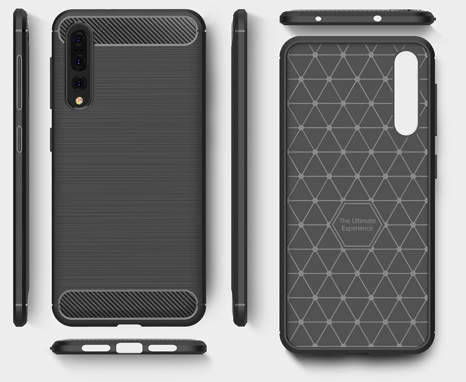 Fodral för Huawei P20 Pro, OEM, Kolfiber, Svart